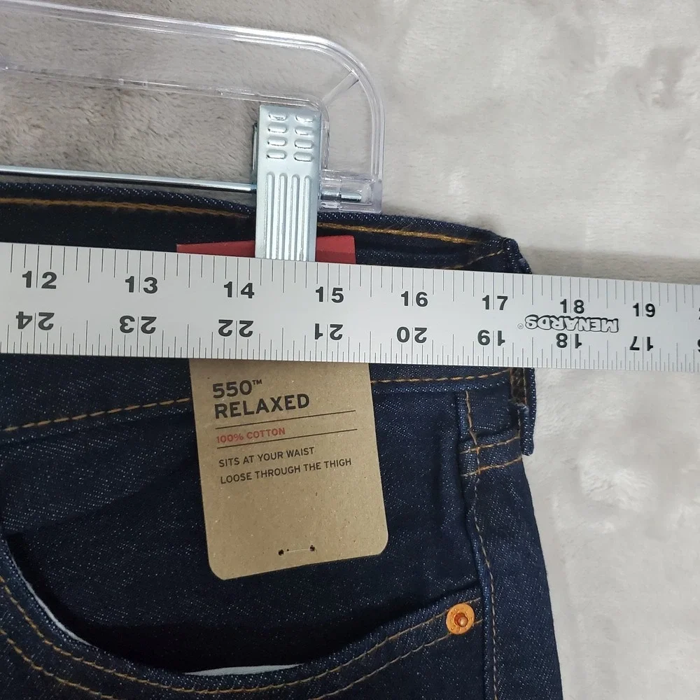 Levi's 550 Relaxed Jeans Mens 34x34 100% Cotton Dark Blue Denim Cowboy NWT